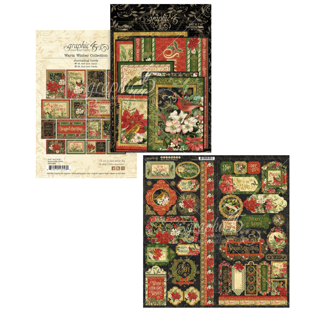 Graphic 45 Warm Wishes 12" x 12" Collection Pack & Journaling Cards