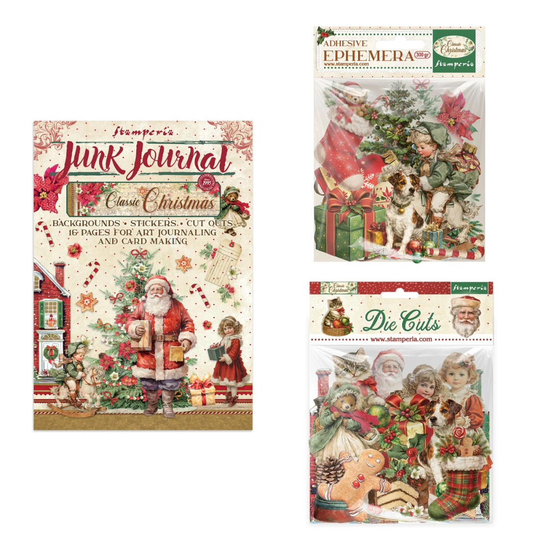 Stamperia Classic Christmas Junk Journal, Die Cuts & Ephemera