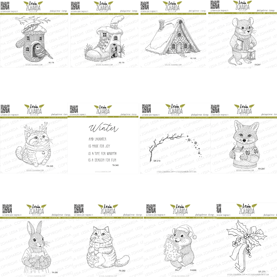 Lesia Zgharda Festive Stamp Collection - 16 Stamps