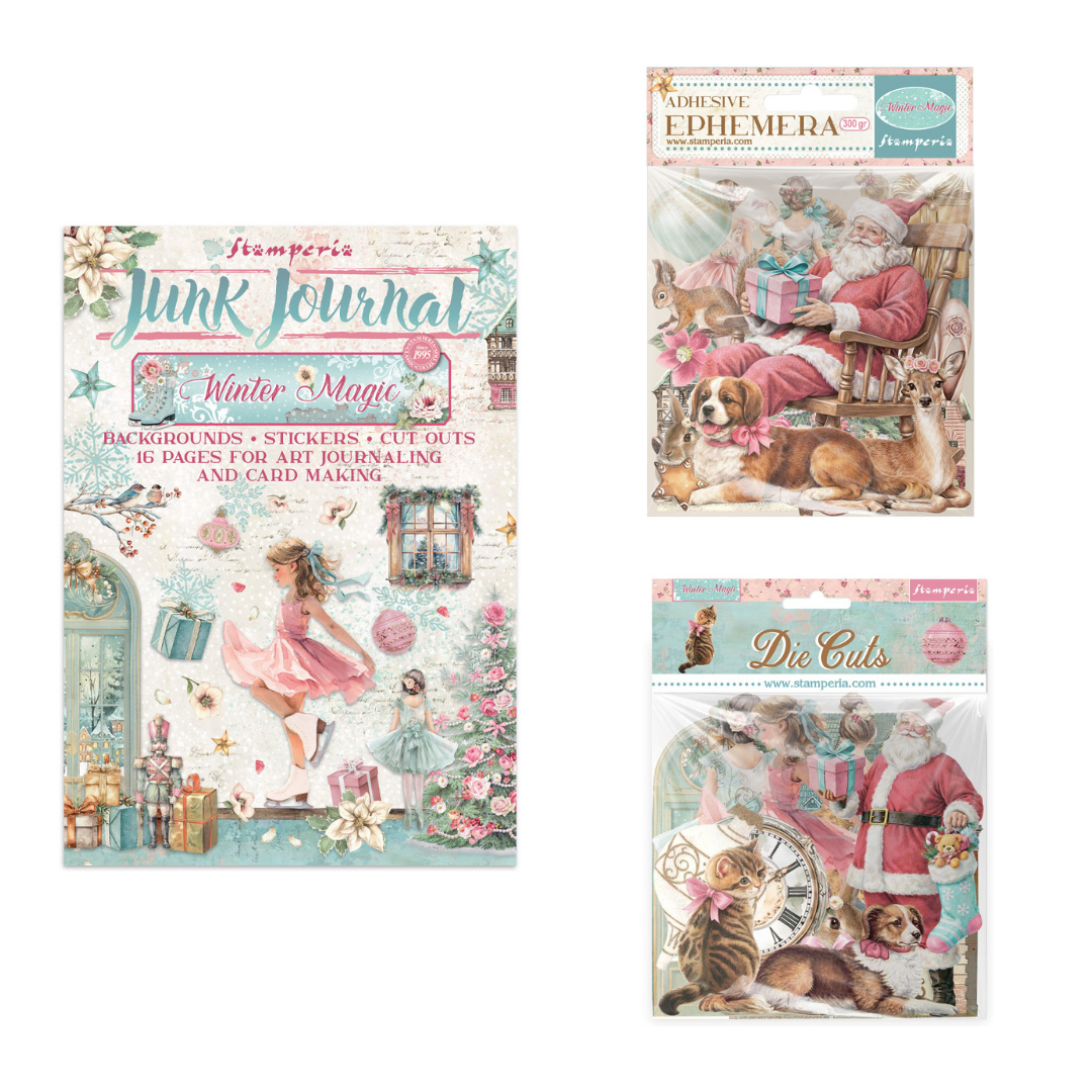 Stamperia Winter Magic Christmas Junk Journal, Die Cuts & Ephemera