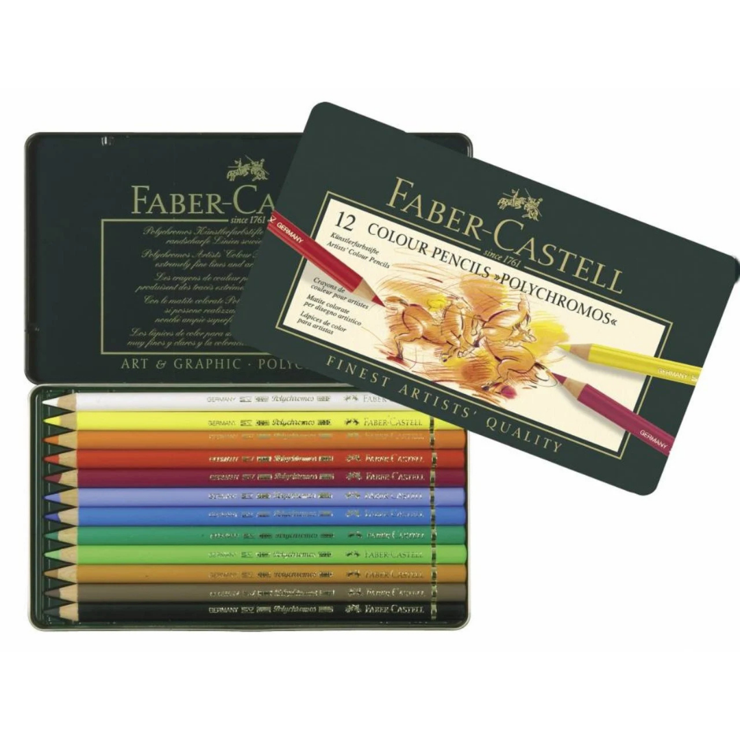 Faber Castell Set of 12 Polychromos Colour Pencils