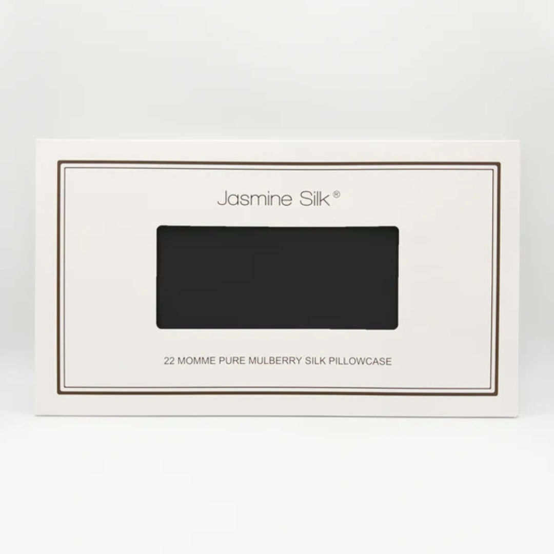 Jasmine Silk 22 Momme Silk Housewife Black Pillowcases
