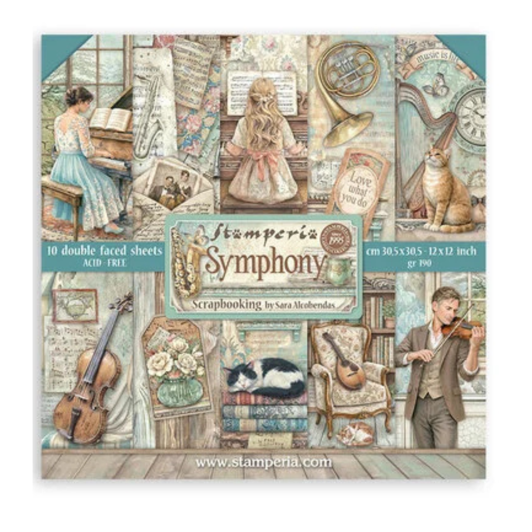 Stamperia Symphony 12x12" Paper Pack by Sara Alcobendas