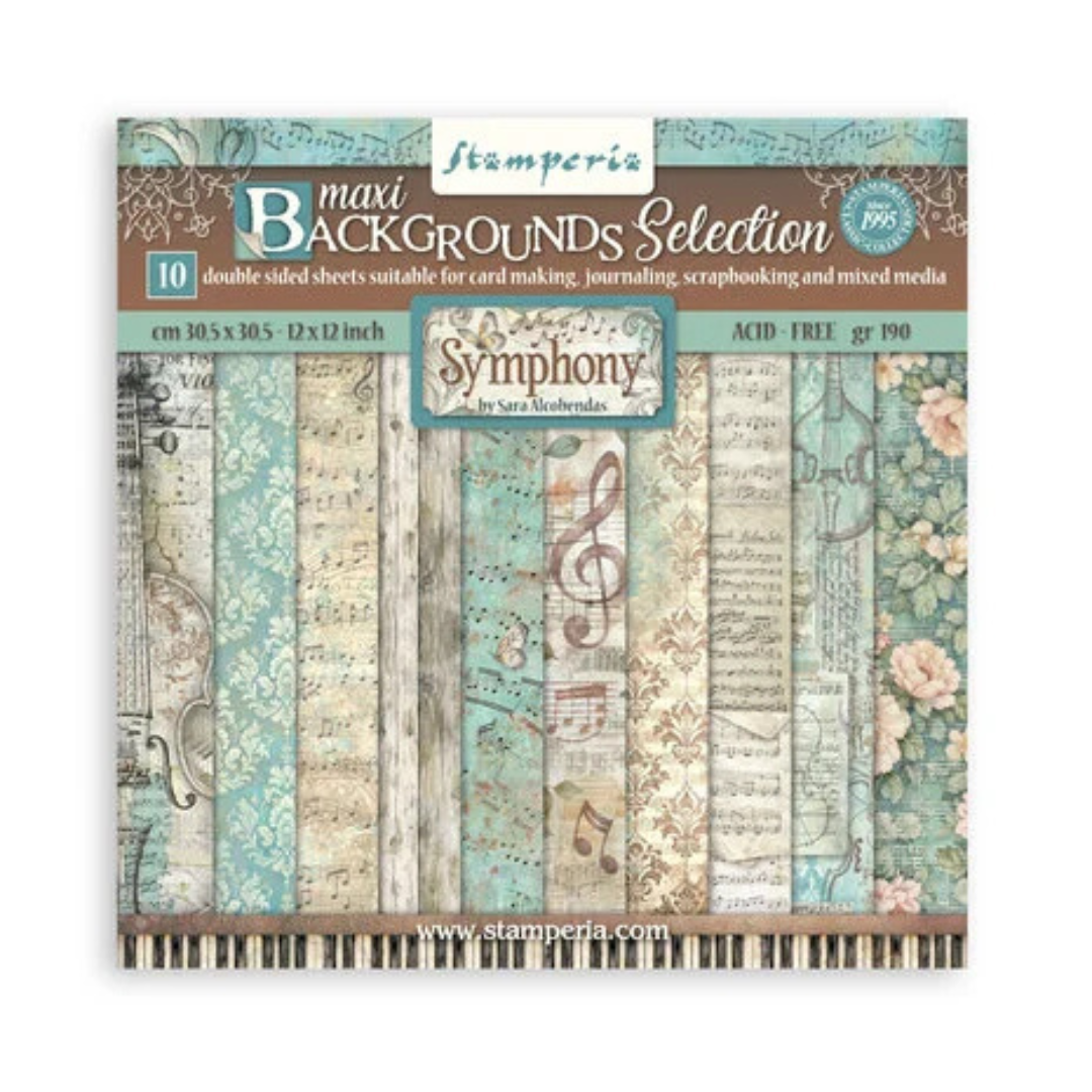 Stamperia Symphony 12x12" Paper Pack Maxi Background Selection by Sara Alcobendas