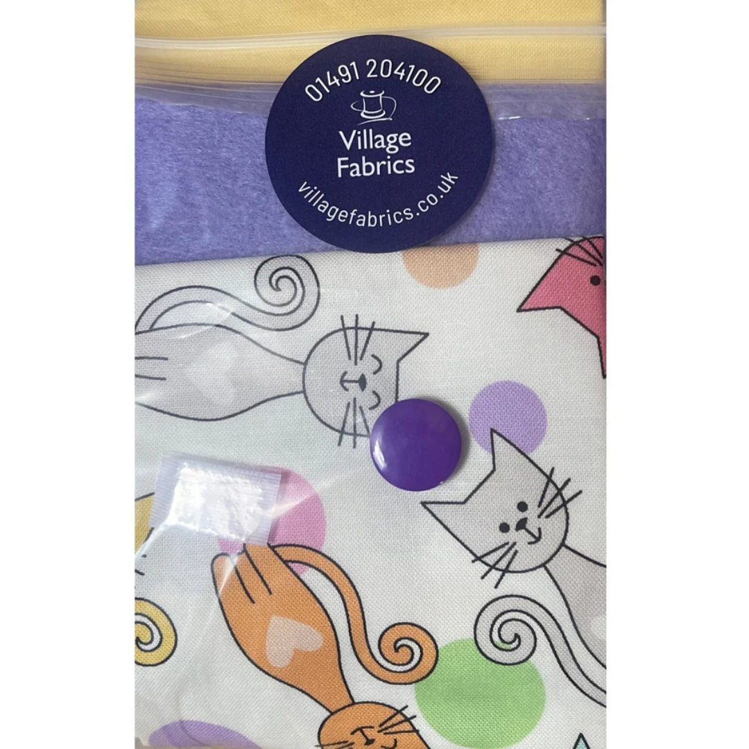 Village Fabrics Cat Needle Nest Kit - Purple