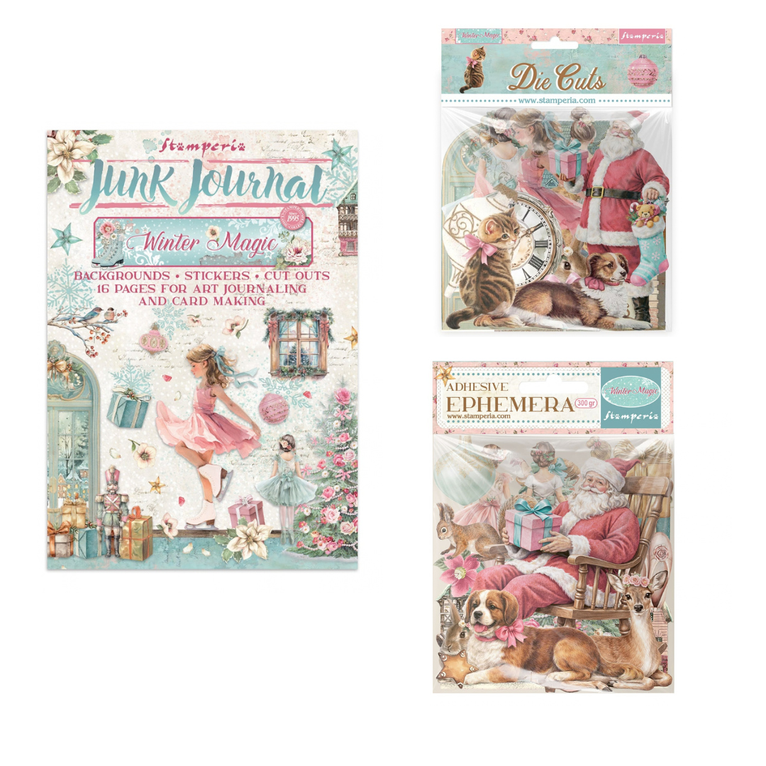 Stamperia Winter Magic Christmas Junk Journal, Die Cuts & Ephemera