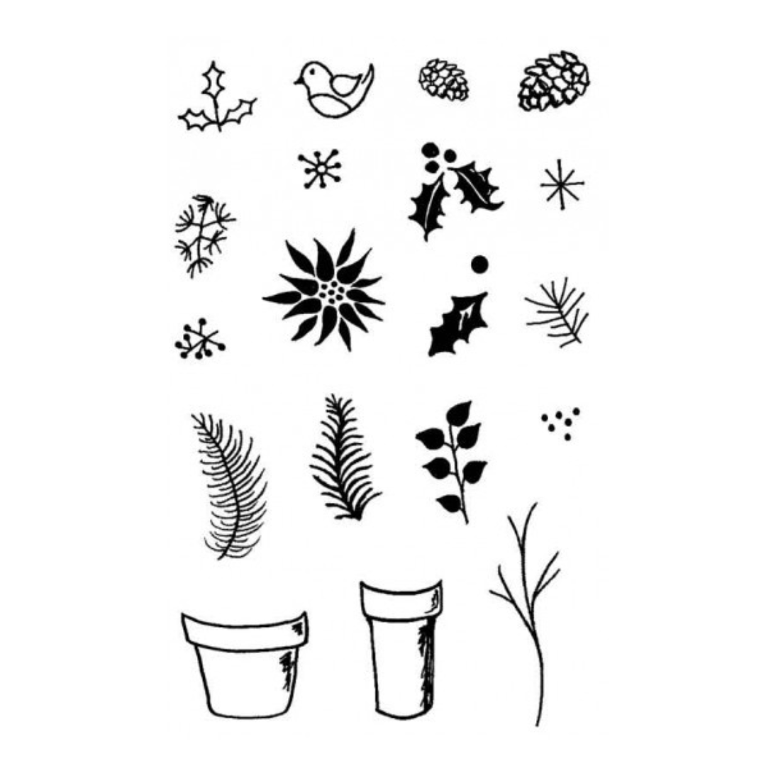 Stamp Addicts Design a Wreath cling mounted rubber stamp set