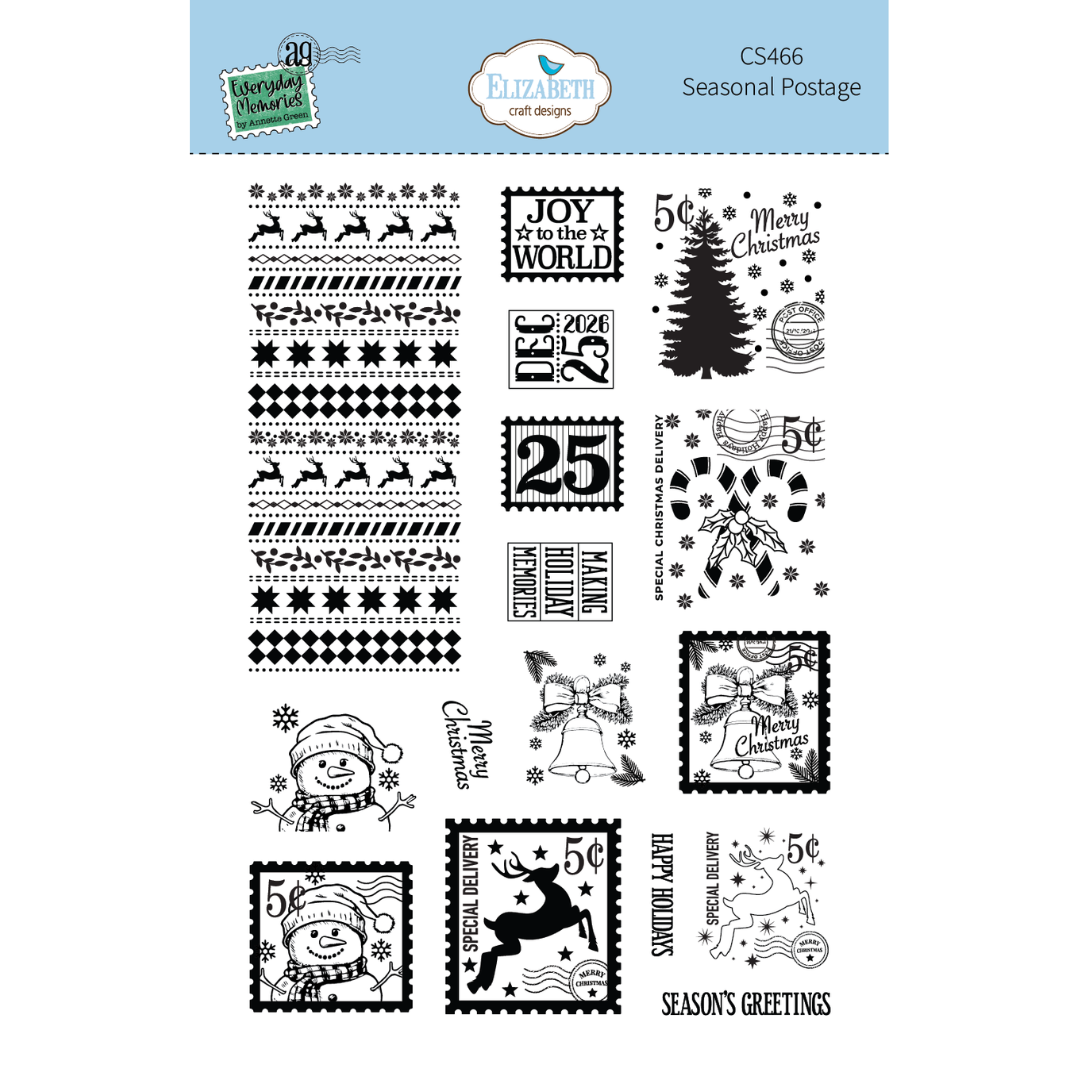 Elizabeth Craft Designs Seasonal Postage Stamp Set