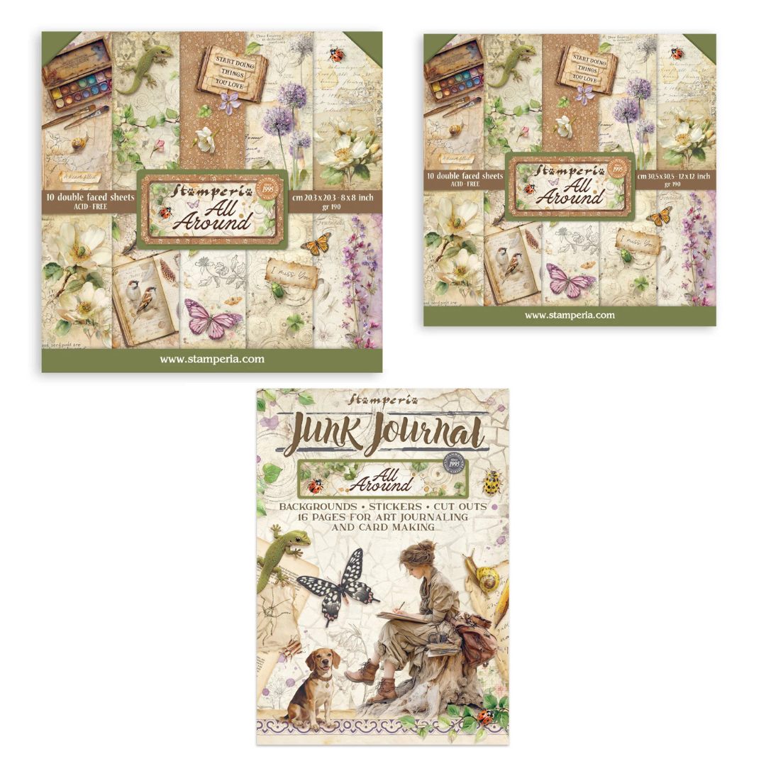 Stamperia All Around 12x12" & 8x8" Designer Pads & Junk Journal by Antonis Tzanidakis