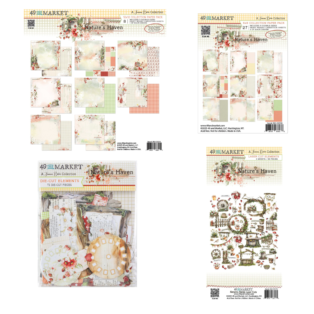 49 & Market Natures Haven Bundle - Patterned Pads, Die-Cuts & Laser Cut Elements