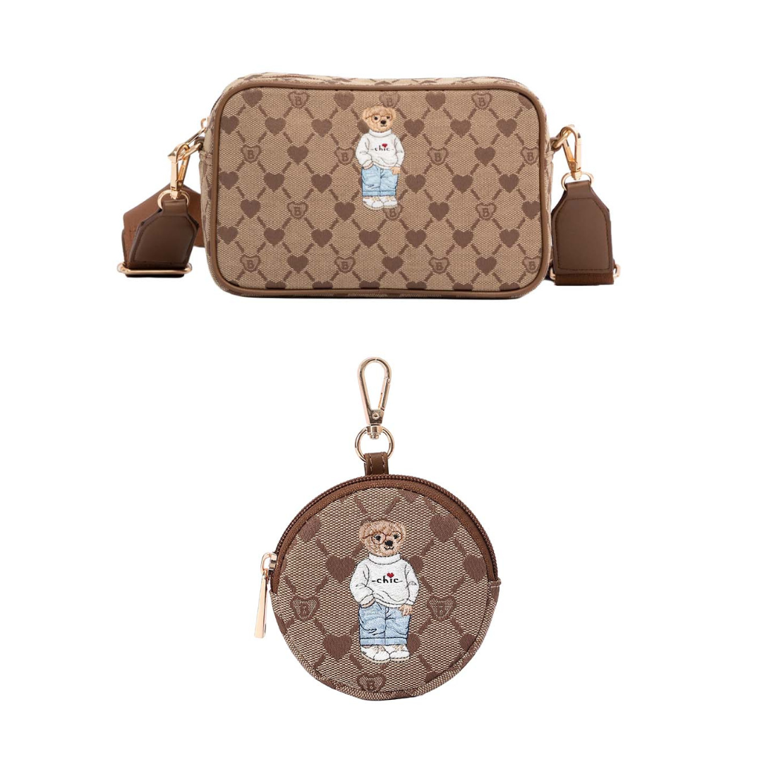 Signare London Camera Bag with Bubble Purse B-loved Design in Beige