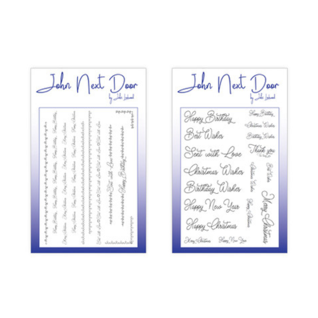 John Next Door Handy sentiments & Sentiment Lines Stamp Sets - BOGOF