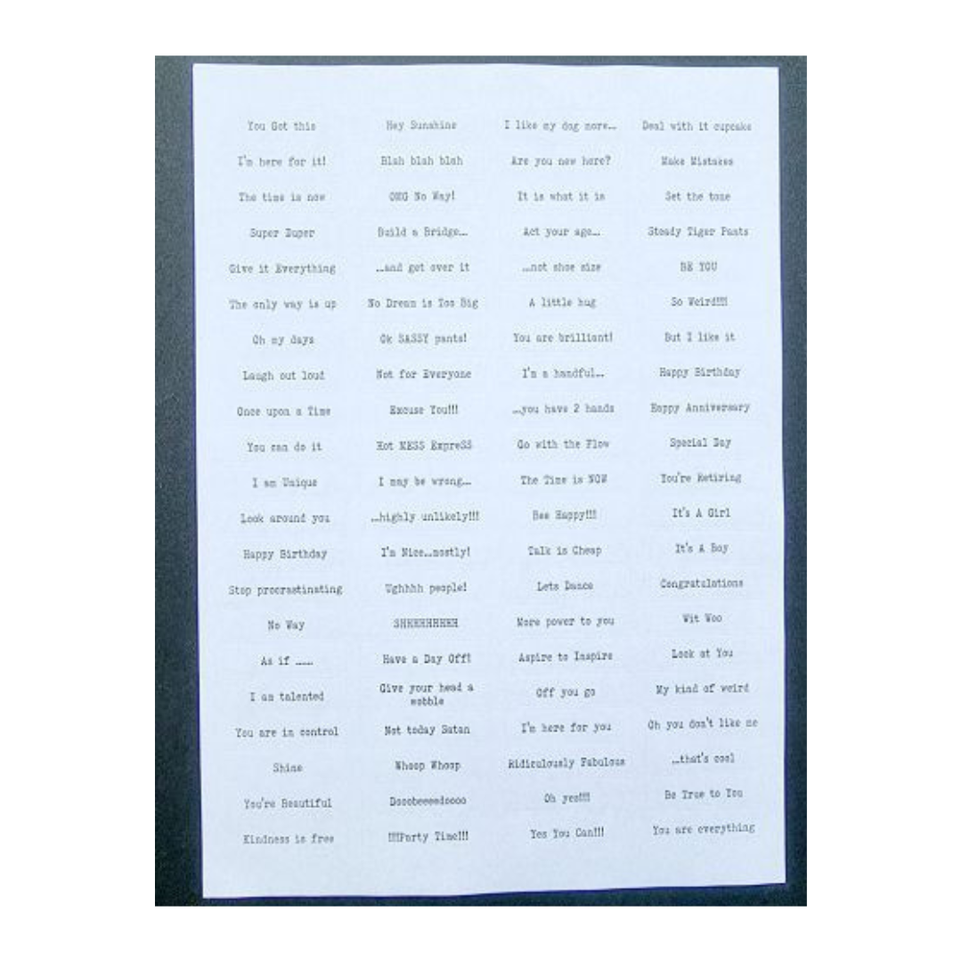 Bee Crafty A4 Stickers - Wordy Stickers 1