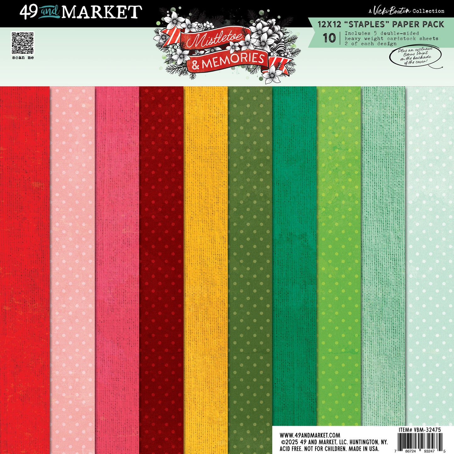 49 & Market Mistletoe and Memories Background 12" x 12" Paper Pad