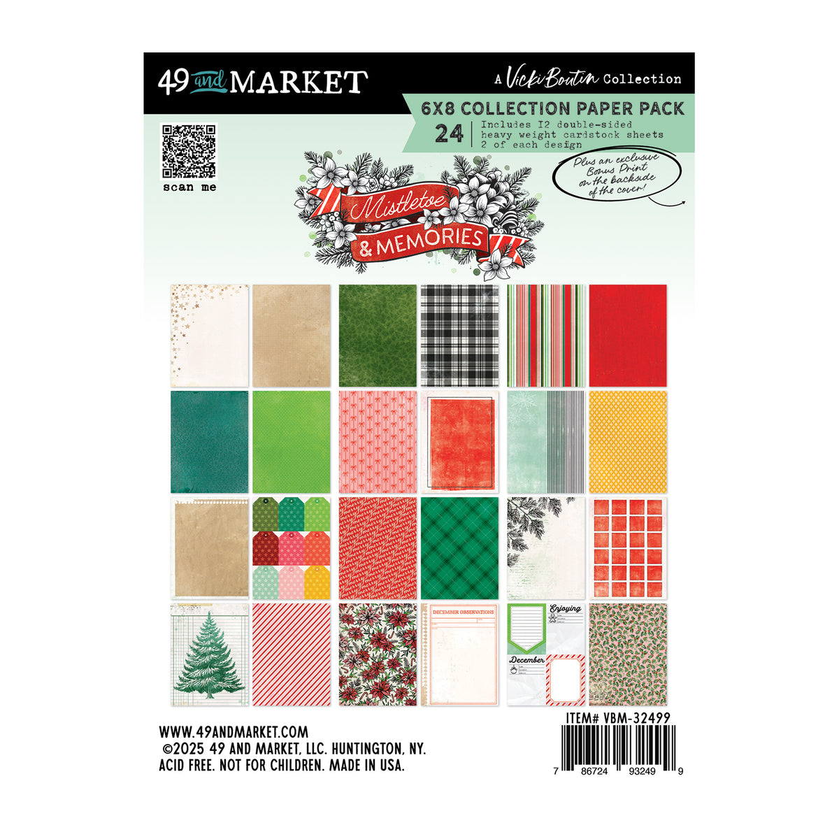 49 & Market Mistletoe and Memories Printed 6" x 8" Paper Pack
