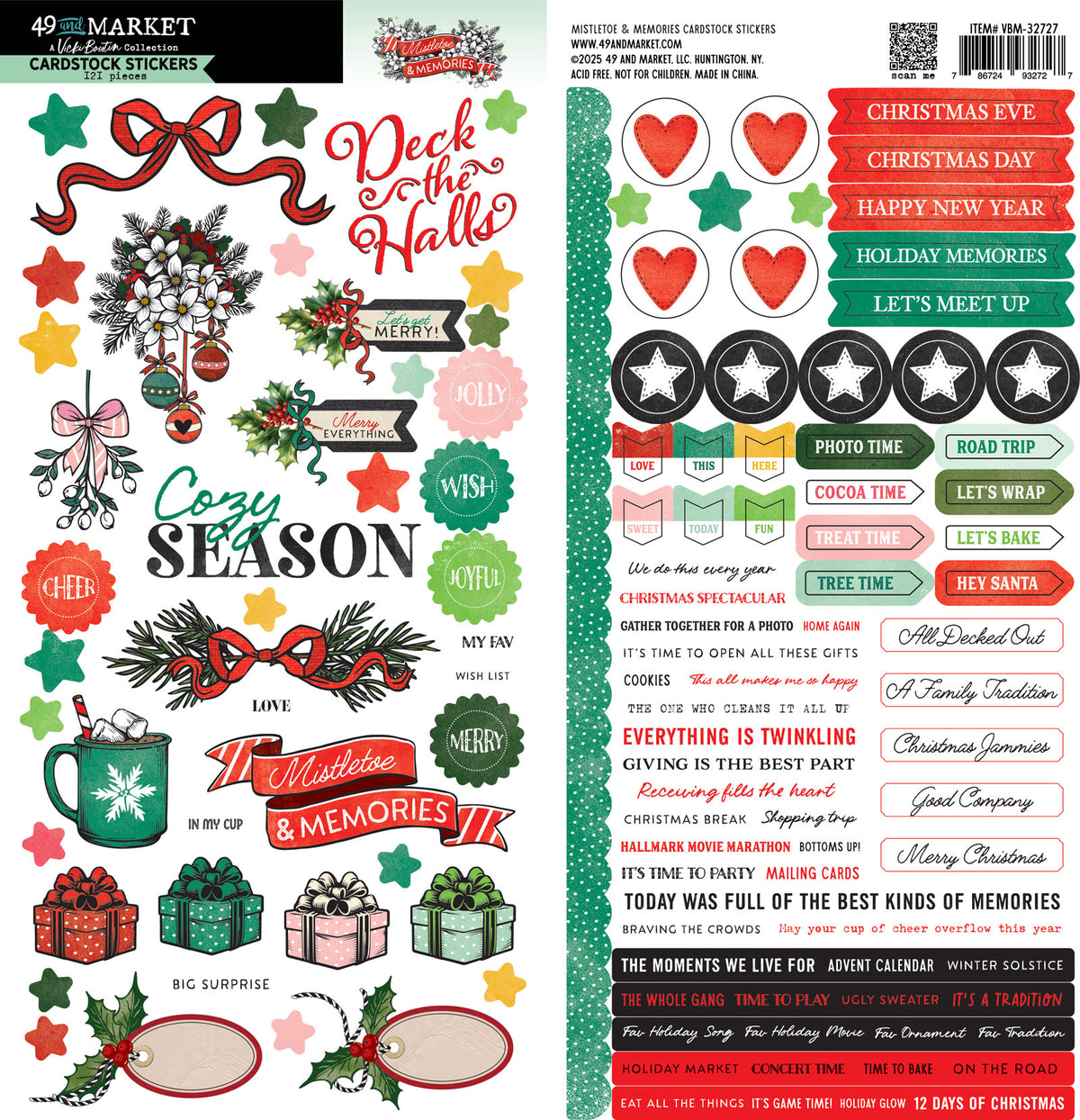 49 & Market Mistletoe and Memories Cards Stickers
