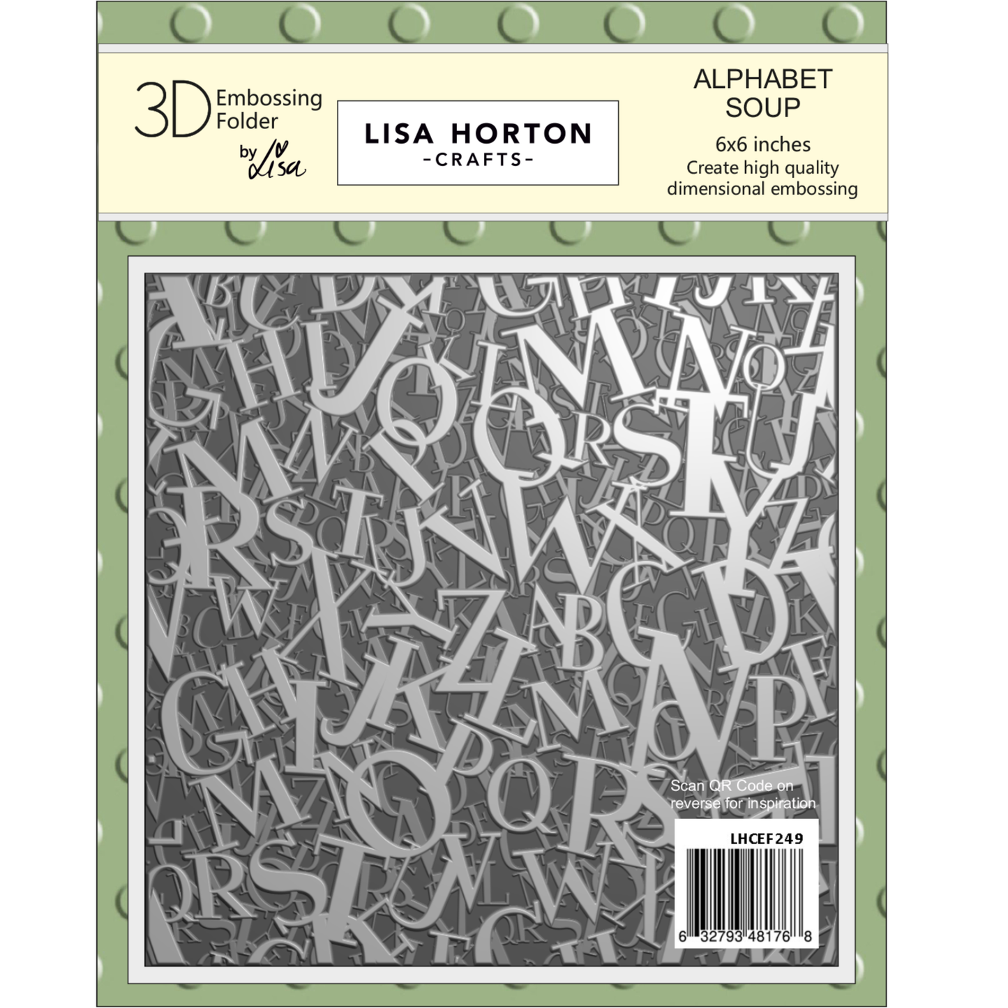 Lisa Horton Crafts Alphabet Soup 6" x 6" 3D Embossing Folder