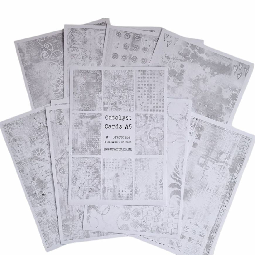 Bee Crafty Catalyst 16 A5 Greyscale Cards - #1