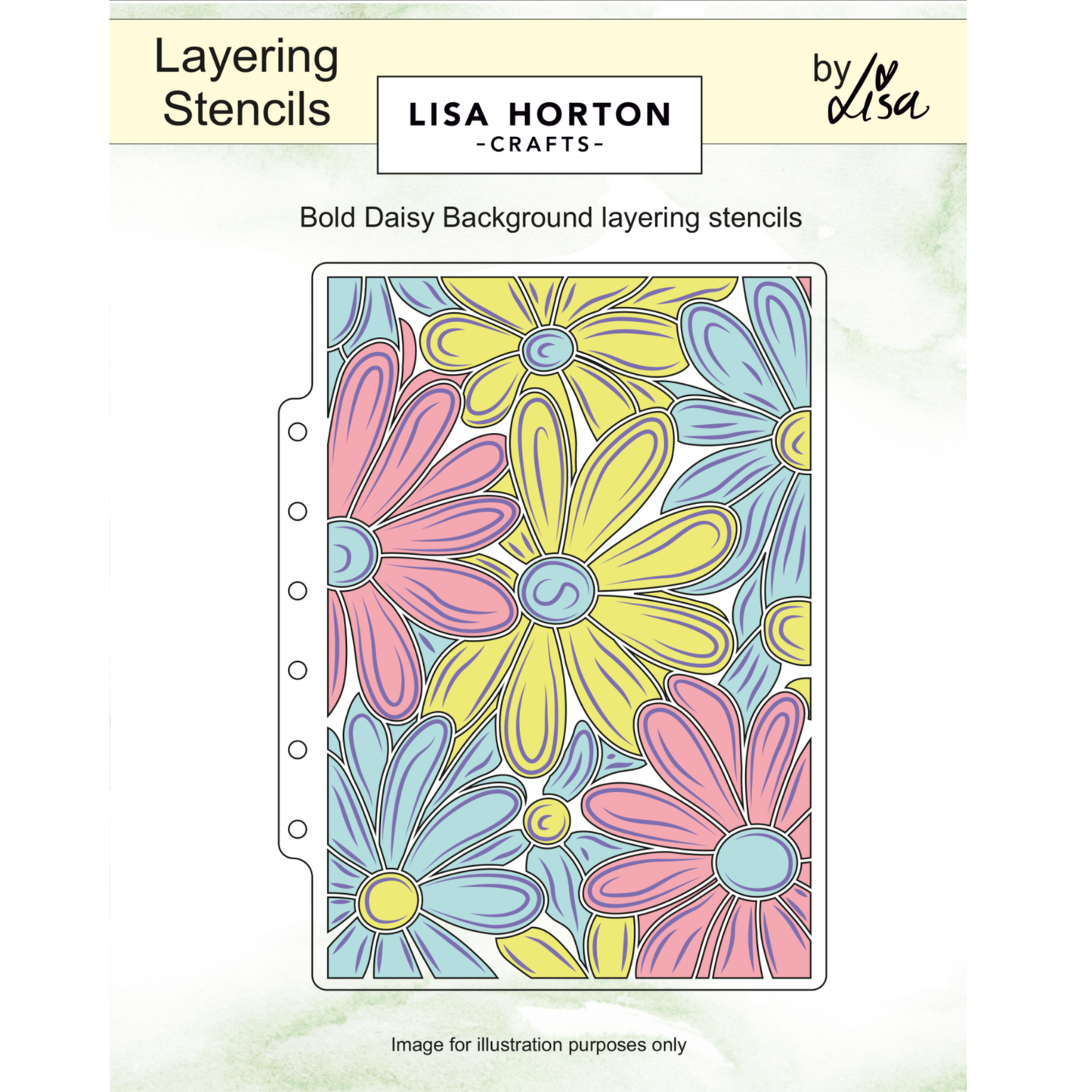 Lisa Horton Crafts Bold Daisy Background 5" x 7" Layering Stencils