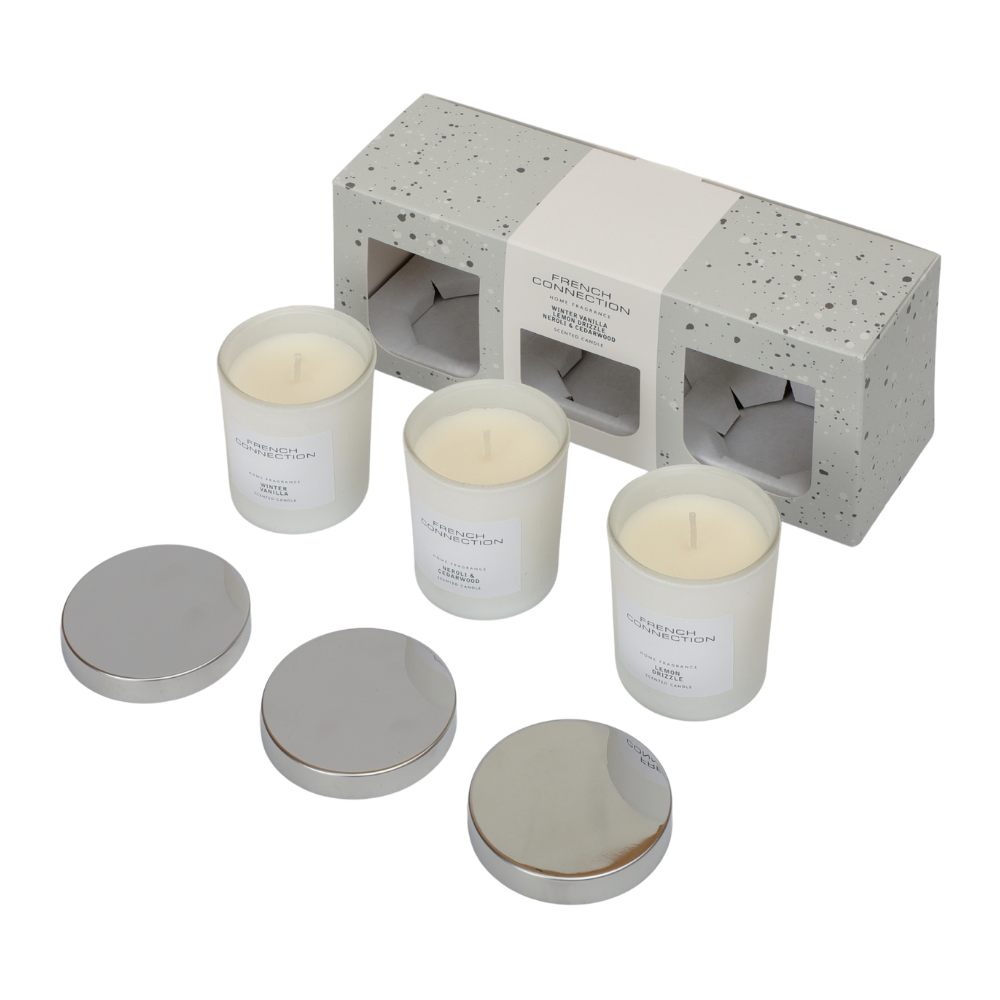 French Connection White Collection Trio of Candles Giftset 3 x 54g