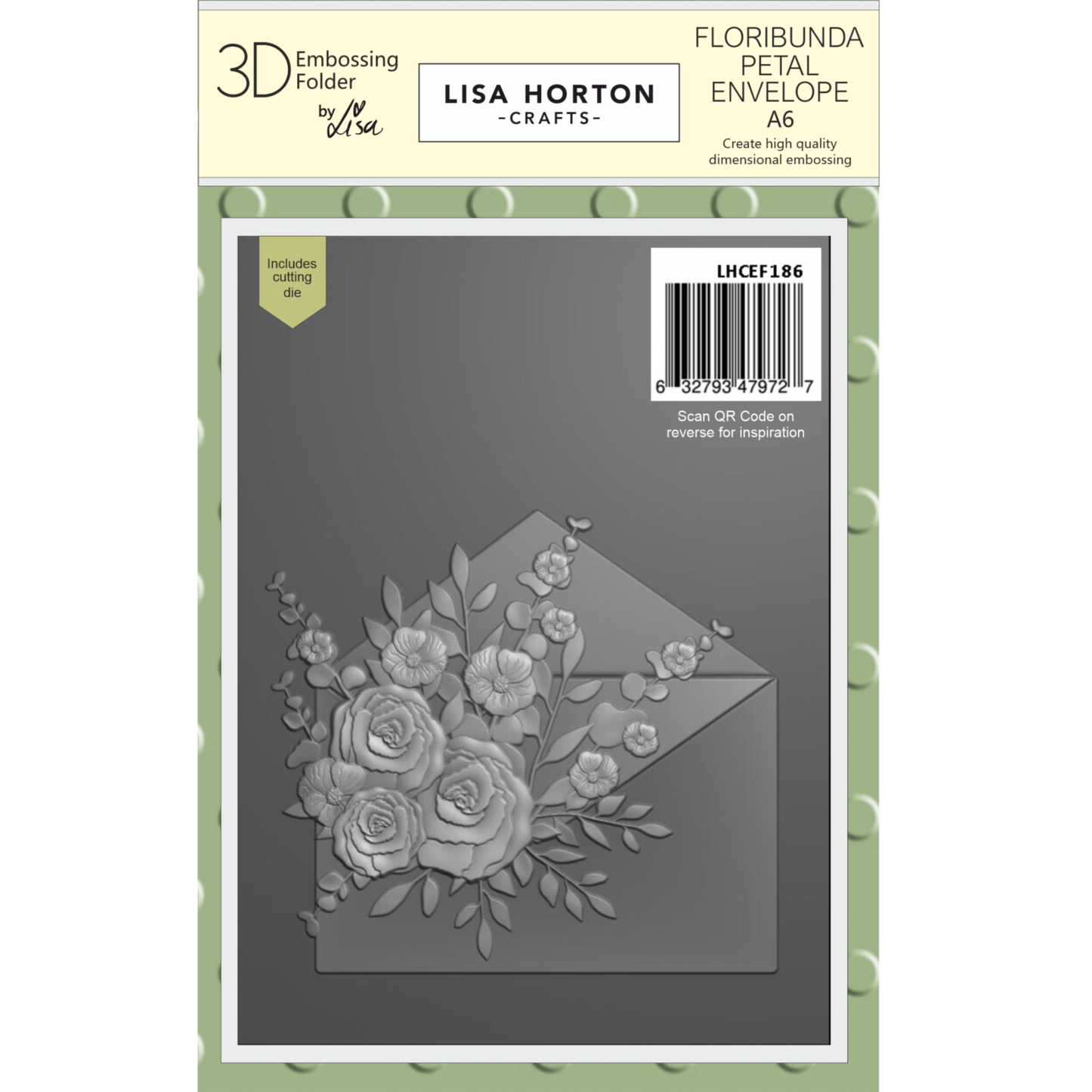 Lisa Horton Crafts Floribunda Petal Envelope A6 Embossing Folder with Die