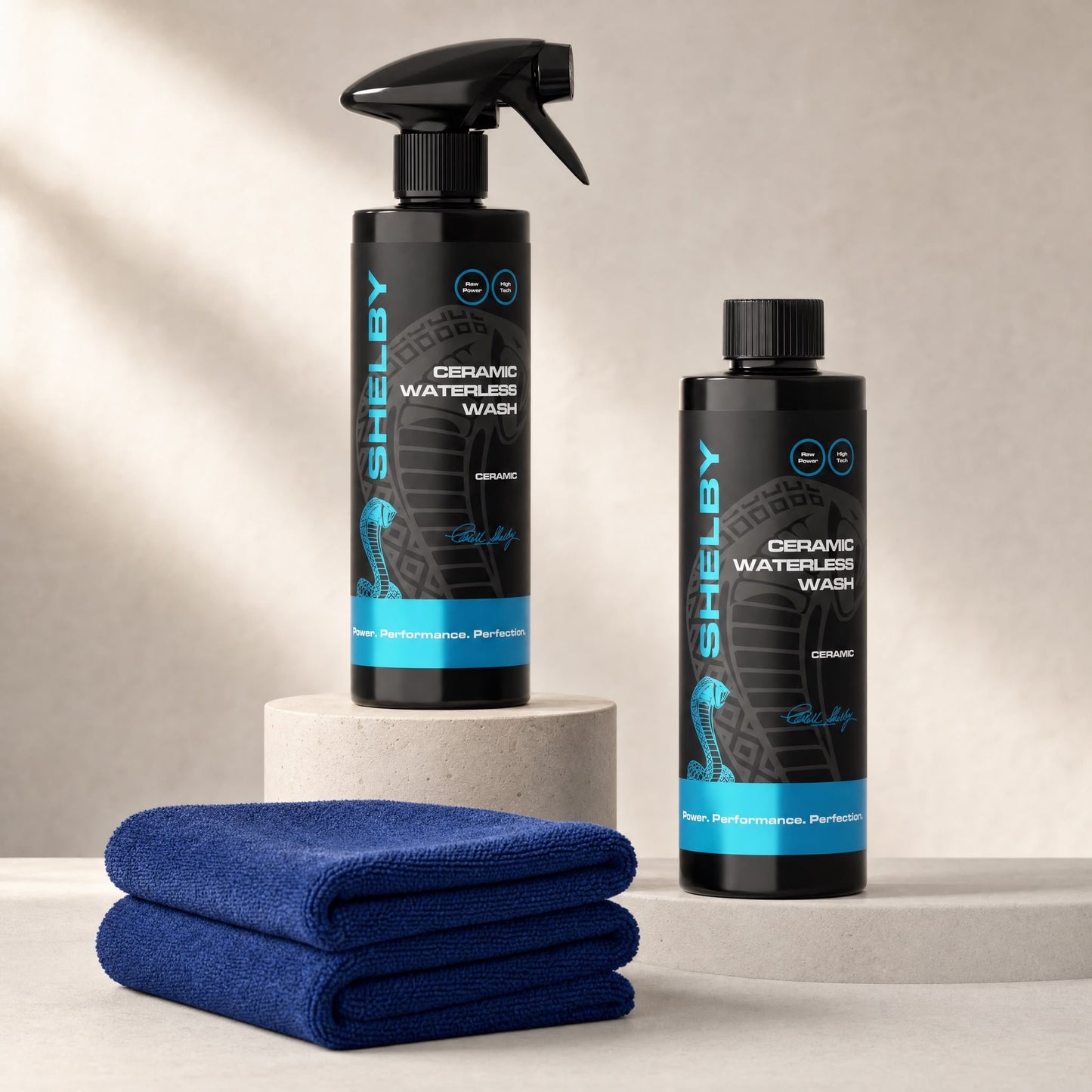 Shelby Ceramic Waterless Wash Twin Pack - 2 x 500ml, 2 x Triggers & 2 x Free Microfibre Cloths