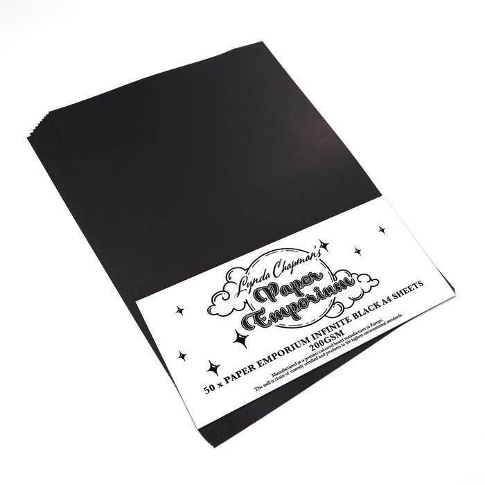 Lynda Chapman's Paper Emporium Essential Infinite Black Card - 50 x A4 Sheets 200gsm