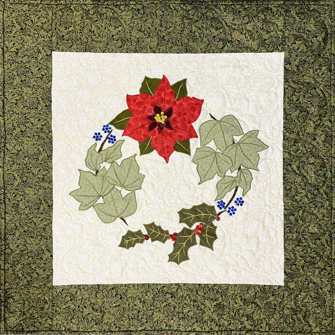 Quilter's Trading Post Poinsettia in the Leaves Applique Pattern