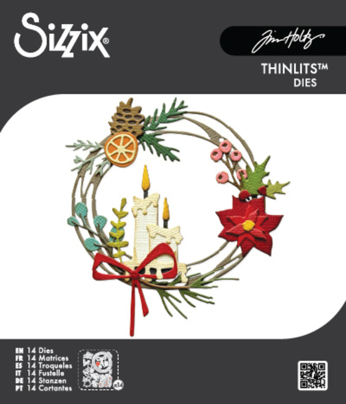 Sizzix Thinlits Vault Festive Wreath 14pc Die Set by Tim Holtz