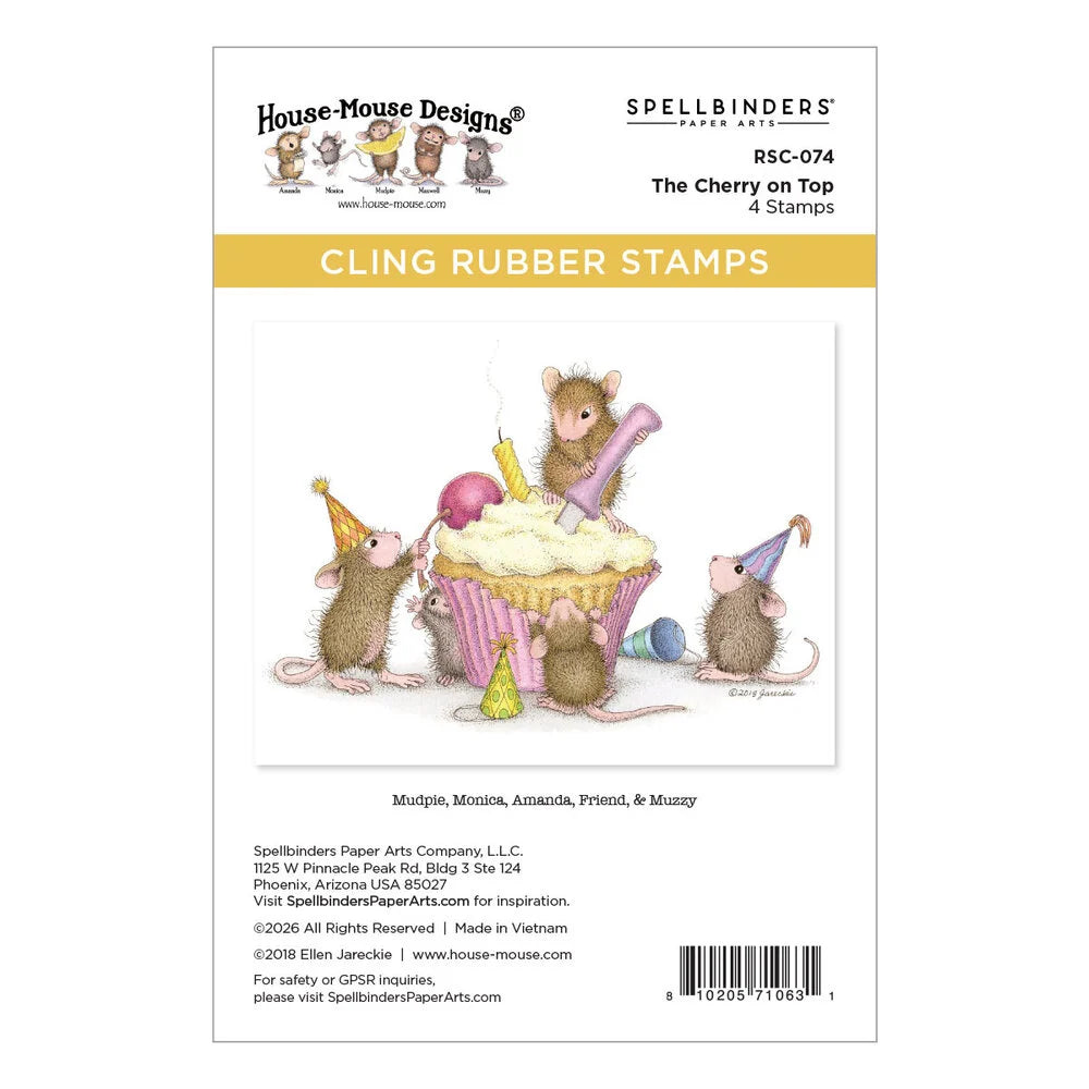House Mouse Sunflower Walk Cling Rubber Stamp Set - The Cherry on Top