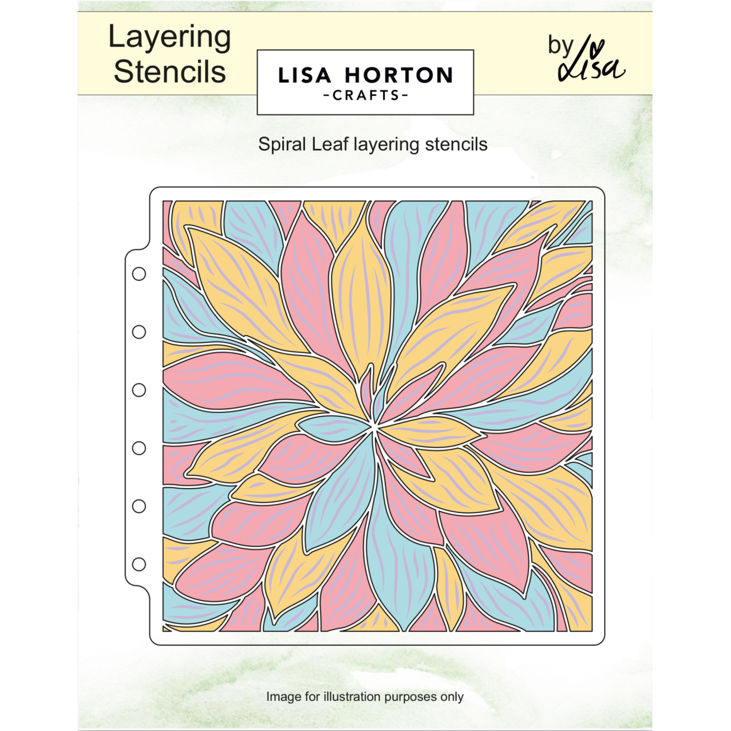 Lisa Horton Crafts Spiral Leaf 6" x 6" Layering Stencils