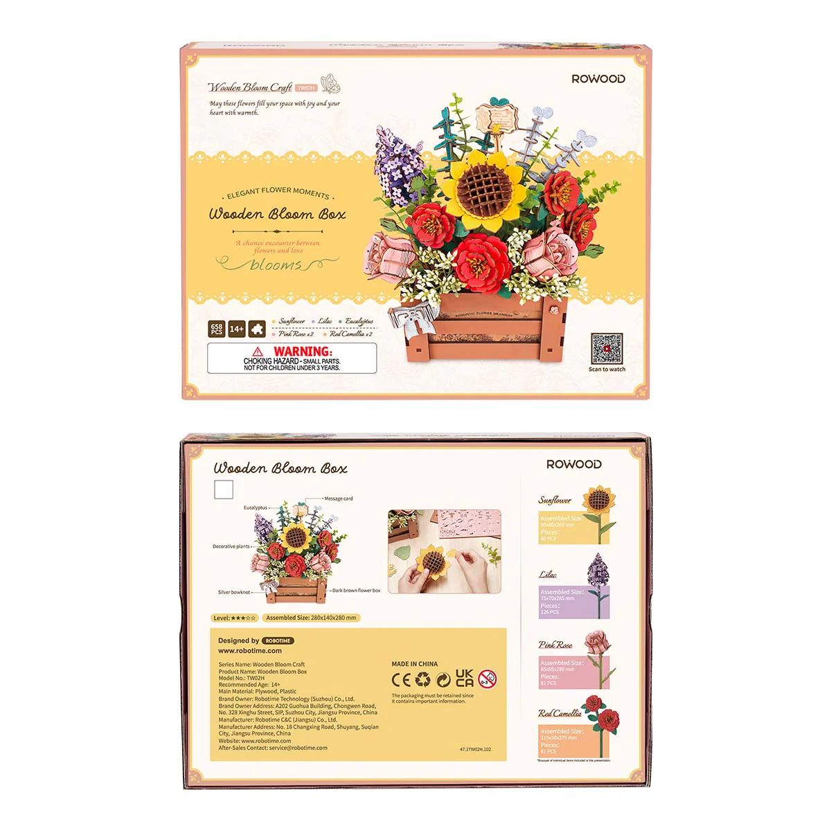 Rowood Wooden Bloom Box - DIY 3D Puzzle - TW02H