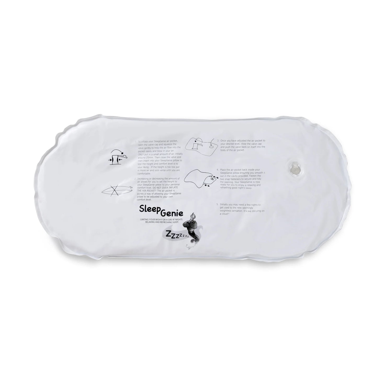 Sleep Genie Orthopaedic Pillow with Air Pocket and Specially Shaped Egyptian Cotton Pillowcase