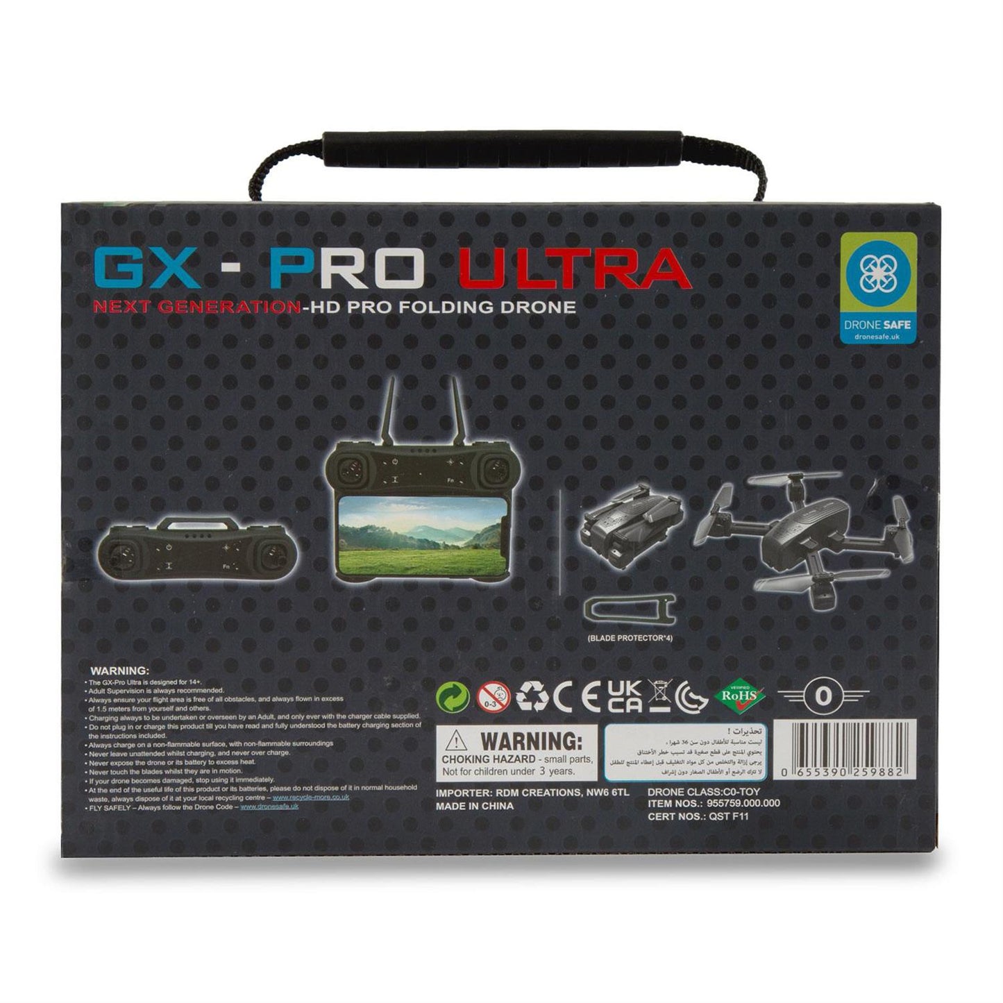 RDM GX Pro Ultra Drone Bundle Includes HD Drone, Case & Extra Battery