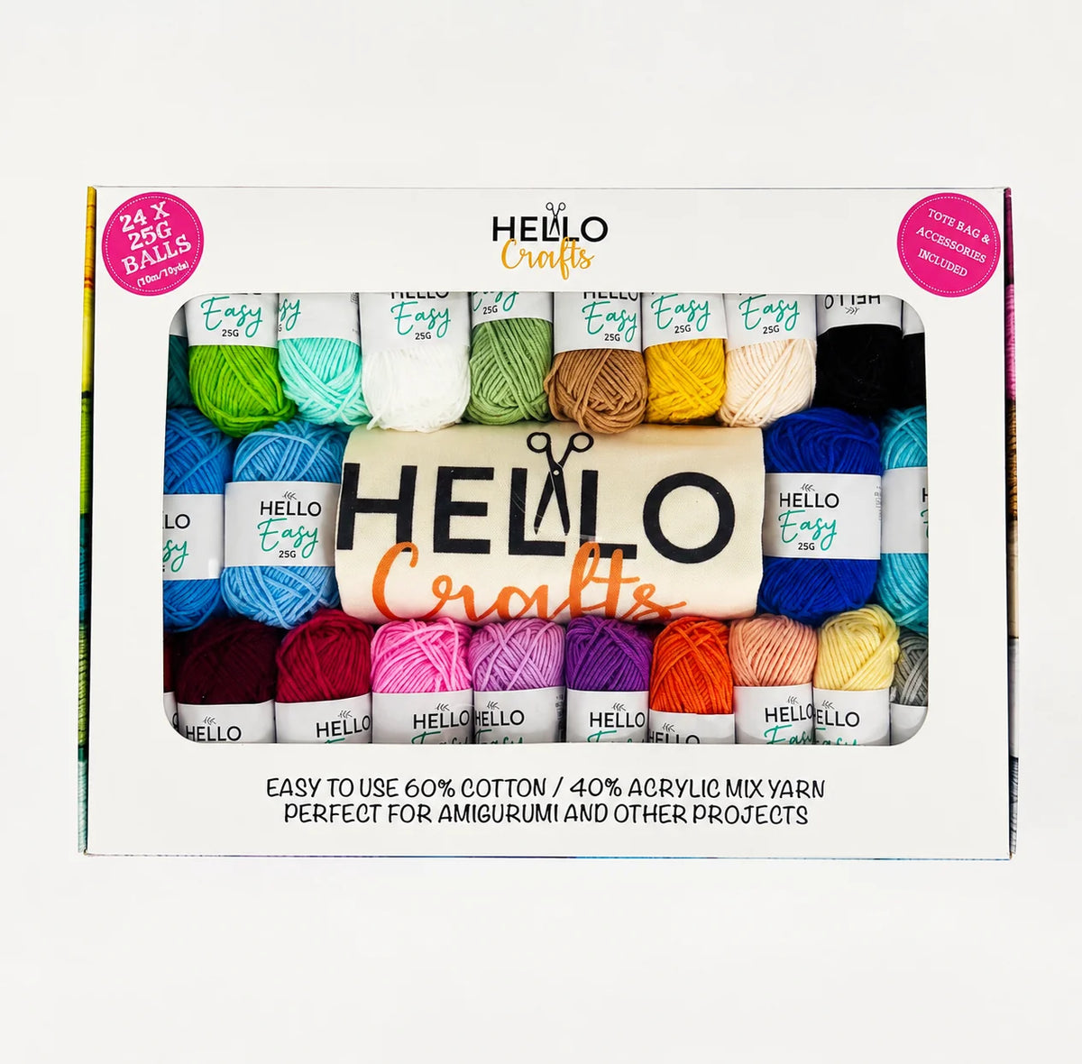 Hello Crafts Easy Gift Box - 24 x 25g Easy Yarn