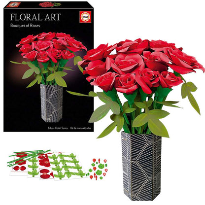 The Happy Puzzle Company Floral Art Bouquet of Red Roses