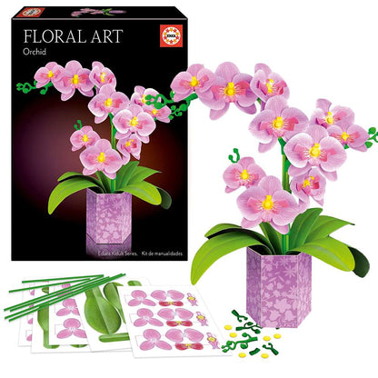 The Happy Puzzle Company Floral Art Pink Orchid Kit