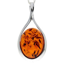 925 Sterling Silver & Baltic Amber Classic Pendant on 18" Chain