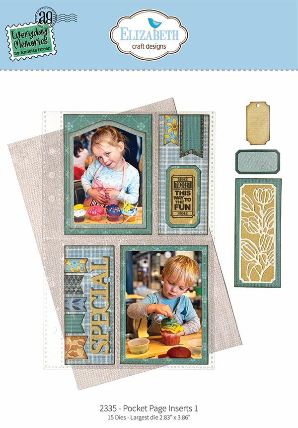 Elizabeth Craft Designs Everyday Memories Pocket Page Inset 1 Die Set - 15 Dies