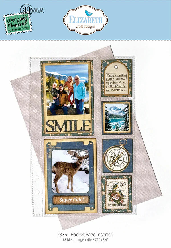 Elizabeth Craft Designs Everyday Memories Pocket Page Inset 2 Die Set - 13 Dies