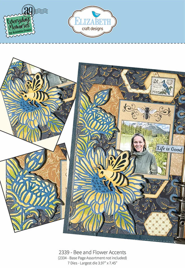 Elizabeth Craft Designs Everyday Memories Bee & Flower Accents Die Set - 7 Dies