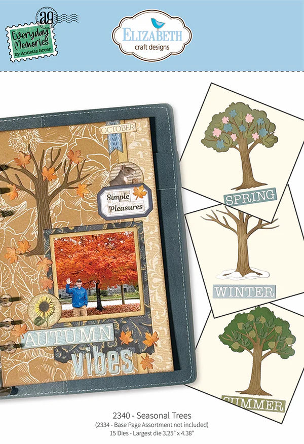 Elizabeth Craft Designs Everyday Memories Seasonal Trees Die Set - 15 Dies