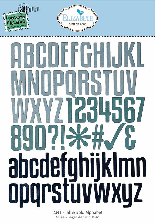 Elizabeth Craft Designs Everyday Memories Tall & Bold Alphabet Die Set - 68 Dies