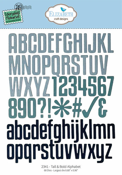 Elizabeth Craft Designs Everyday Memories Tall & Bold Alphabet Die Set - 68 Dies