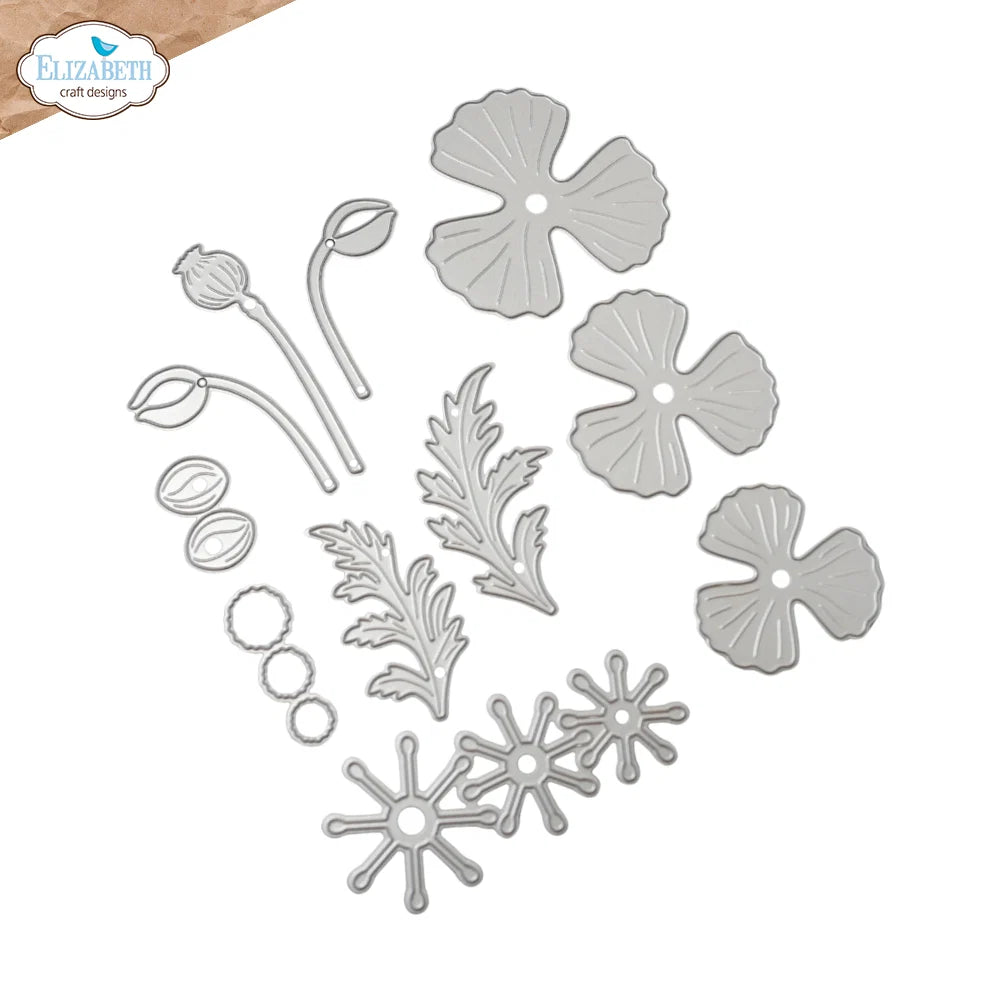 Elizabeth Craft Designs Bloom Wildly Wild Poppy Die Set