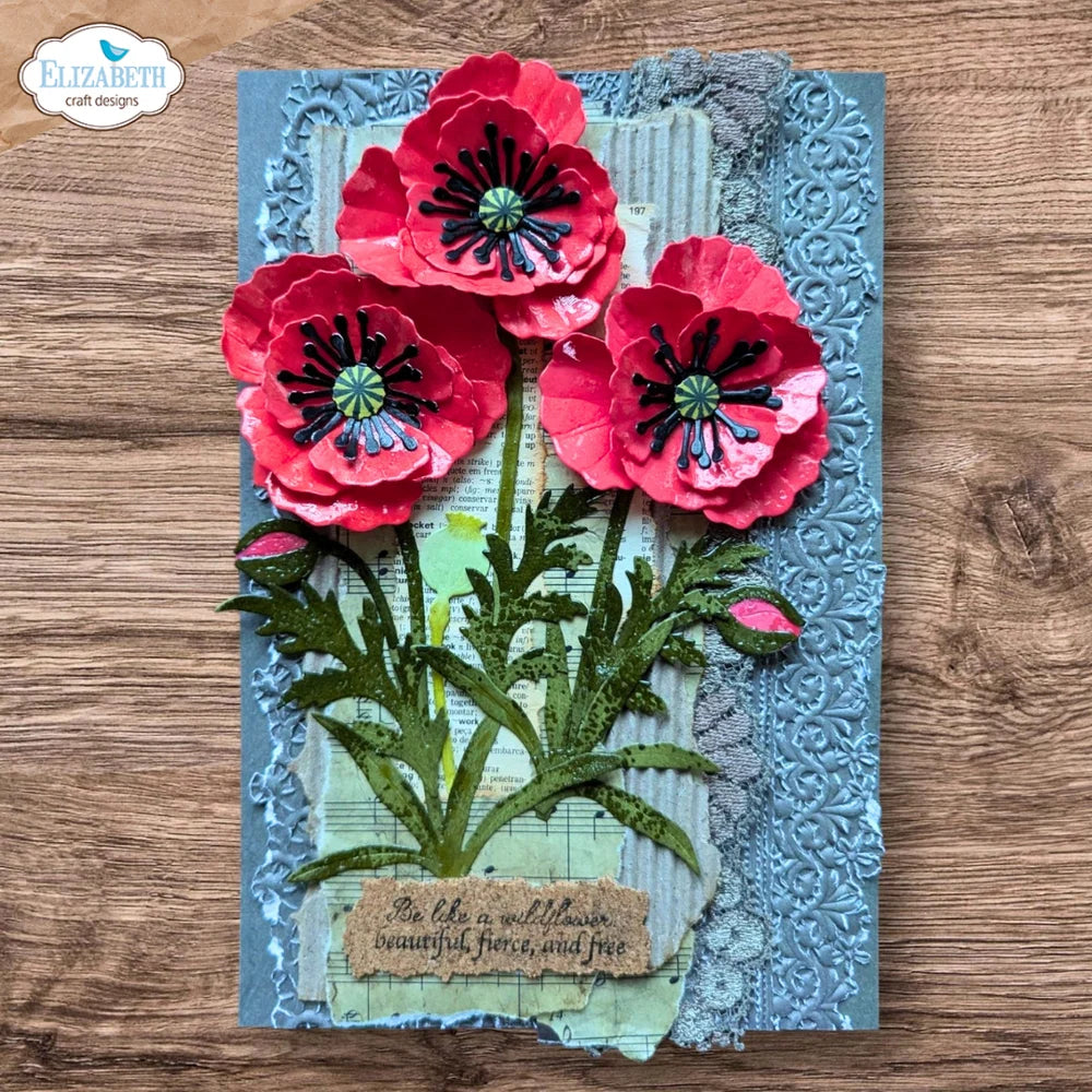 Elizabeth Craft Designs Bloom Wildly Wild Poppy Die Set