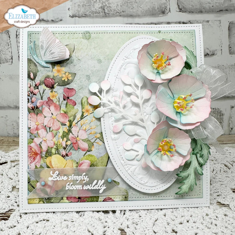 Elizabeth Craft Designs Bloom Wildly Sitched Ovals Die Set