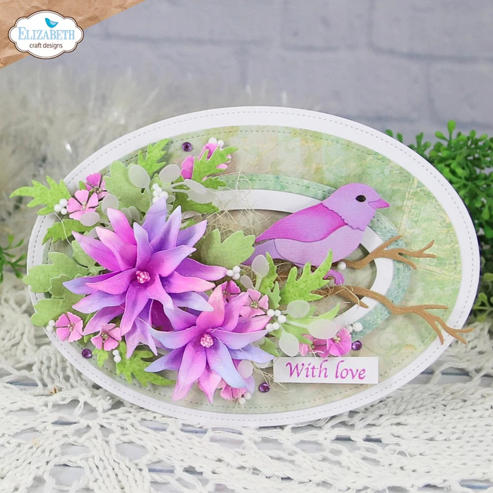 Elizabeth Craft Designs Bloom Wildly Sitched Ovals Die Set