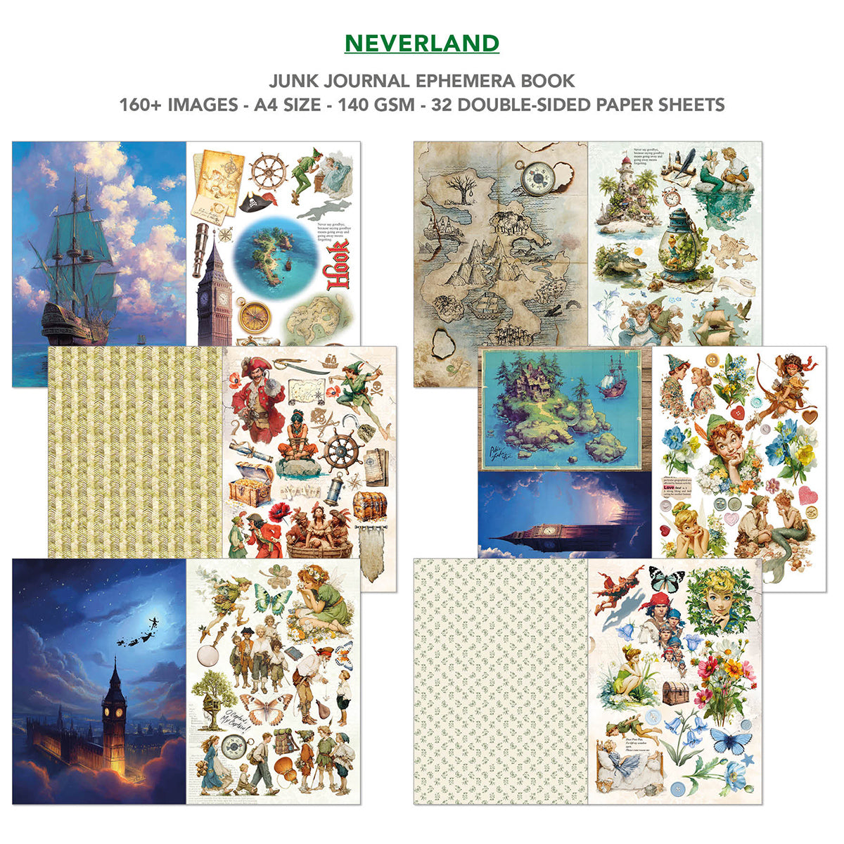 Ciao Bella Neverland & Yellowstone Junk Journal and Ephemera A4 Book Set