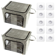 Handy Solutions 66L Folding Storage Box Mega Bundle - 2 x 66L Storage Boxes & 10 x Magic Hooks